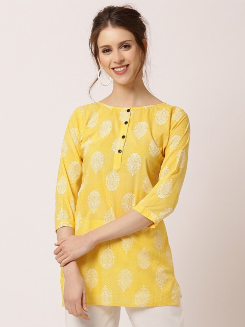 

THE NKS PLUS Yellow & White Print Top