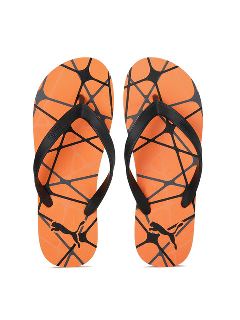 

Puma Unisex Orange & Black Printed Thong Flip-Flops