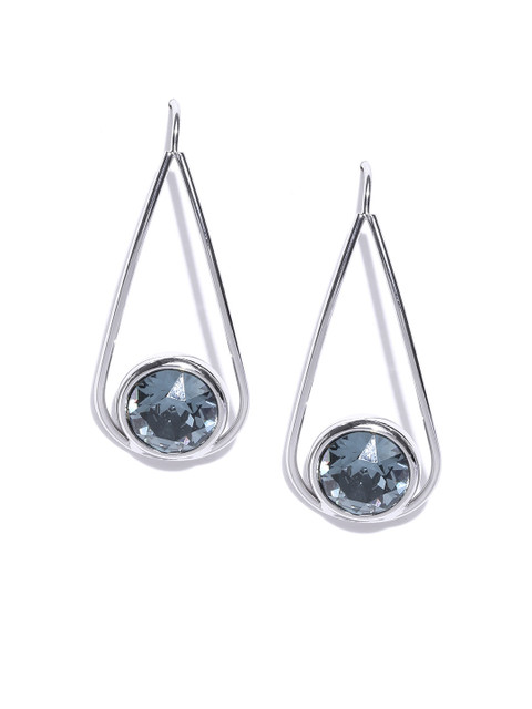 

DressBerry Silver-Toned Stone-Studded Drop Earrings