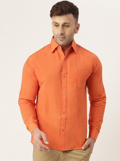 

KHADIO Men Orange Casual Shirt