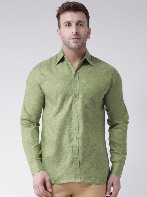 

KHADIO Men Green Casual Cotton Shirt