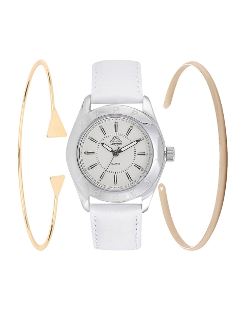 

Kappa Women White & Gold-Toned Watch & Bracelet Gift Set