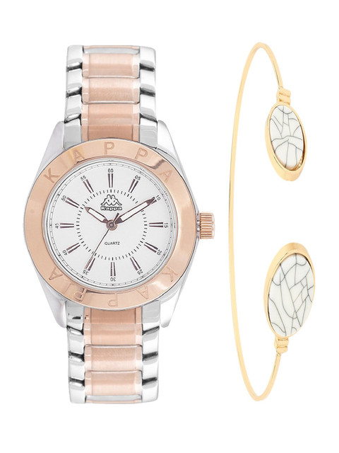 

Kappa Women White & Silver-Toned Watch & Bracelet Gift Set
