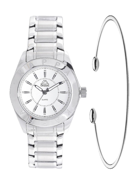 

Kappa Women White & Silver-Toned Watch & Bracelet Gift Set KPWGift Set-102