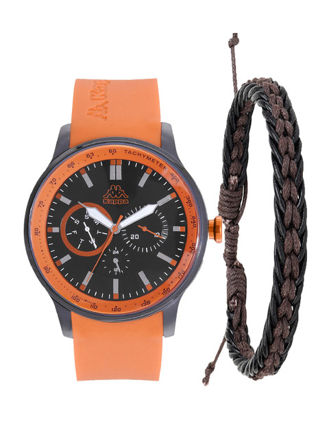 

Kappa Men Black & Orange Watch & Bracelet Gift Set