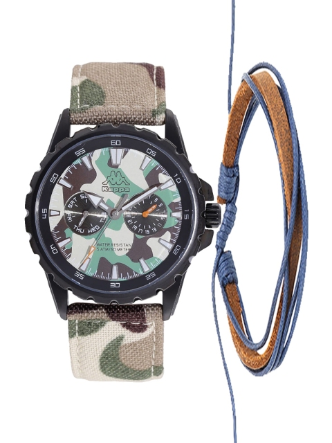 

Kappa Men Green & Beige Watch & Bracelet Gift Set KPWGift Set-31
