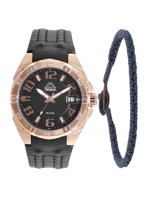 

Kappa Men Black & Blue Watch & leather Bracelet Gift Set KPWGift Set-83