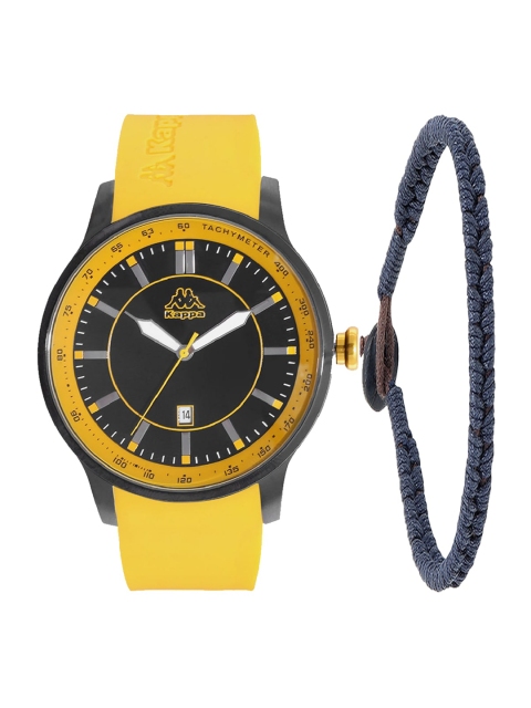 

Kappa Men Black & Yellow Watch & Bracelet Gift Set