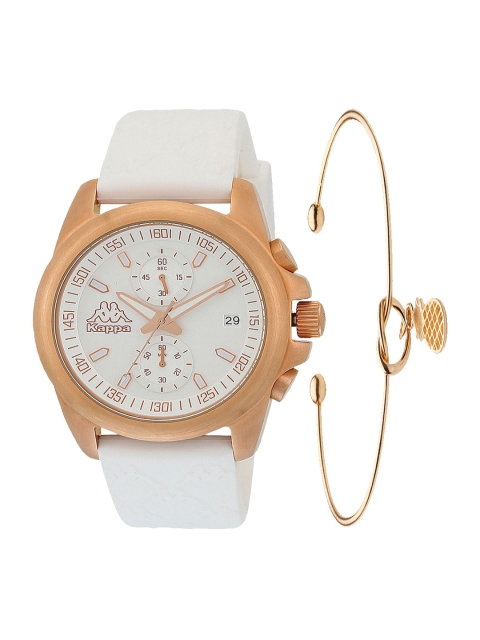 

Kappa Women White & Gold-Toned Watch & Bracelet Gift Set