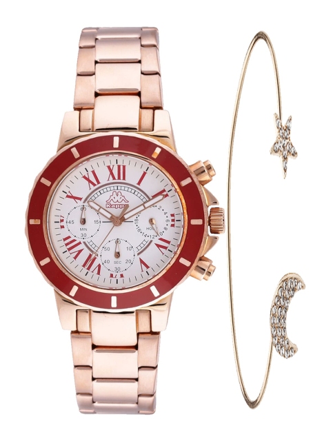 

Kappa Women White & Rosegold-Toned Watch & Bracelet Gift Set KPWGift Set-114