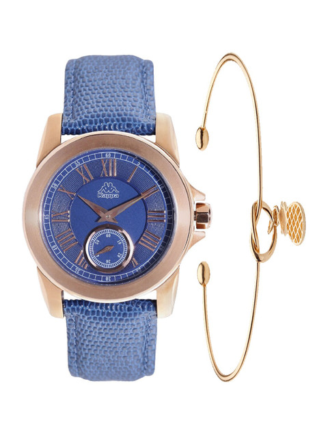 

Kappa Women Blue & Gold-Toned Watch & Bracelet Gift Set KPWGift Set-127