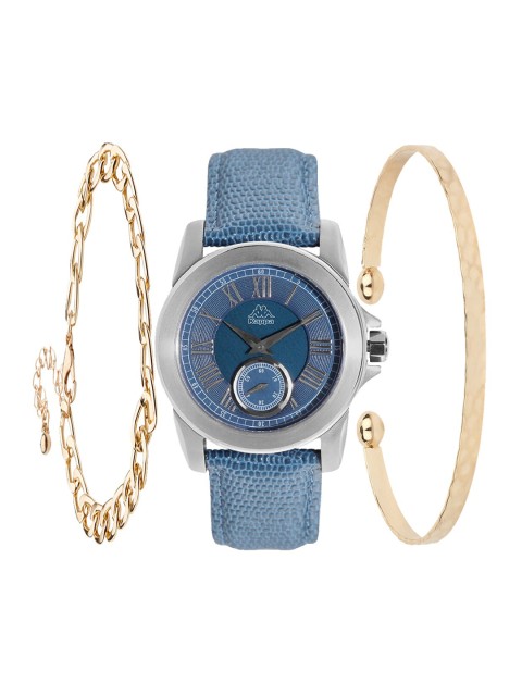 

Kappa Women Blue & Gold-Toned Watch & Bracelet Gift Set