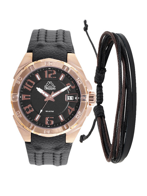 

Kappa Men Black & Brown Watch & Bracelet Gift Set