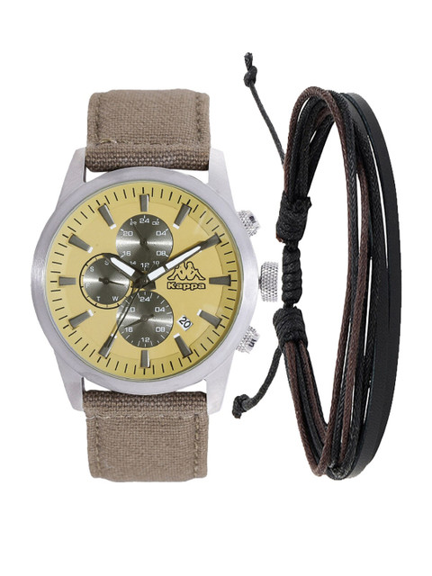 

Kappa Men Yellow & Beige Watch Gift Set KPWGift Set-5