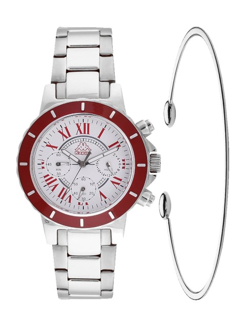 

Kappa Women White & Silver-Toned Watch & Bracelet Gift Set KPWGift Set-101