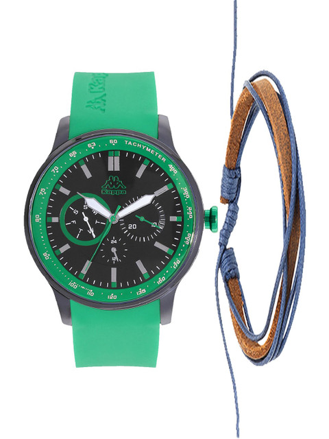 

Kappa Men Black & Green Watch Gift Set