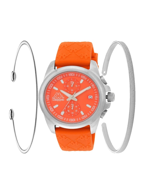 

Kappa Woman Orange & Silver Toned Watch & Bracelet Gift Set