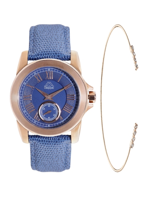 

Kappa Woman Blue & Rose Gold-Toned Watch & Bracelet Gift Set