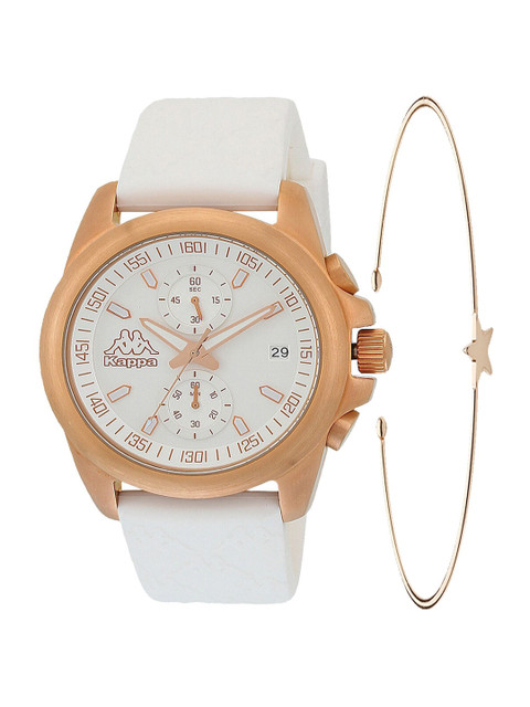 

Kappa Women White & Gold Toned Watch Gift Set