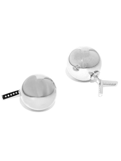 

DressBerry Silver-Toned Double-Sided Stud Earrings