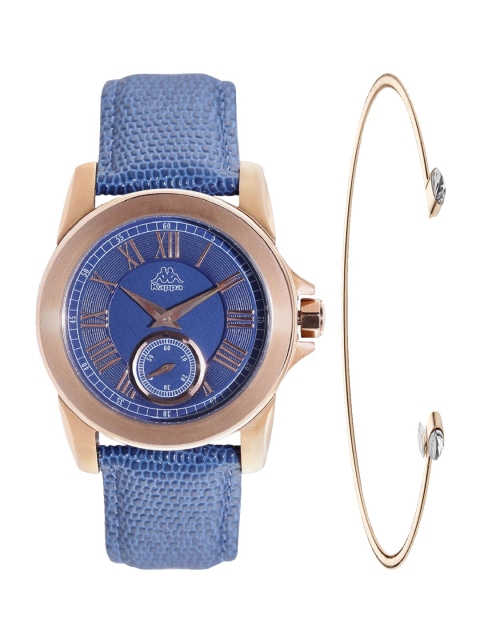 

Kappa Women Blue & Rose-Gold-Toned Watch Gift Set