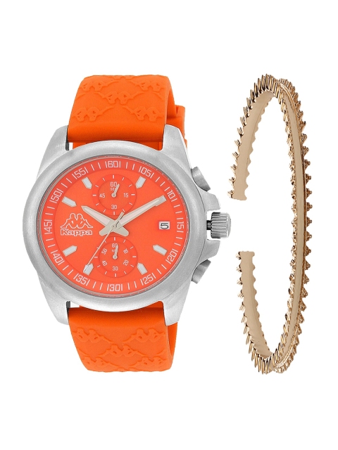 

Kappa Women Orange & Gold-Toned Watch With Bracelet Gift Set