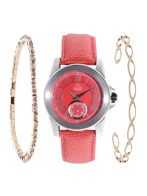 

Kappa Women Red & Gold-Toned Watch Gift Set