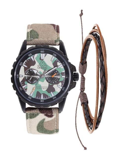 

Kappa Men Green & Brown Watch & Bracelet Gift Set