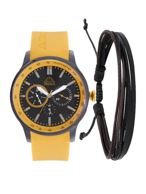 

Kappa Men Black & Yellow Watch Gift Set KPWGift Set-44