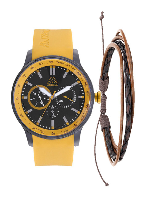 

Kappa Men Black & Yellow Watch & Bracelet Gift Set KPWGift Set-46