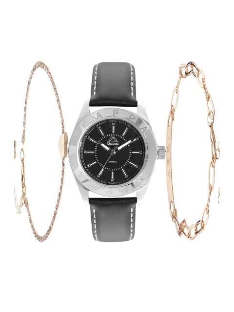 

Kappa Women Black & Gold Toned Watch & Bracelet Gift Set
