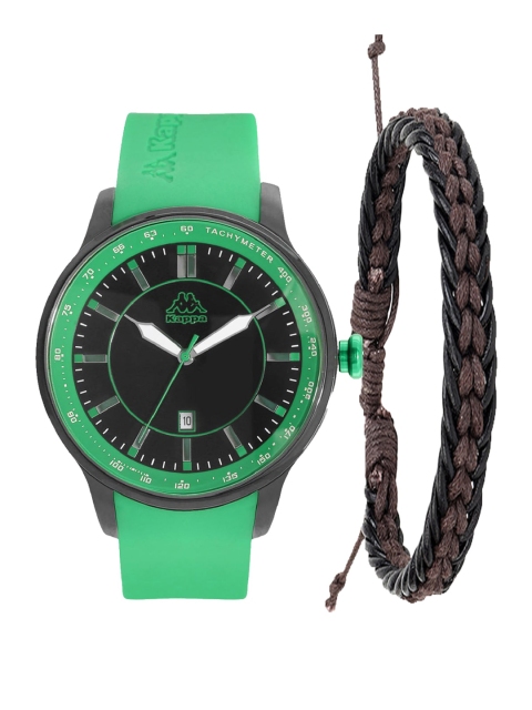 

Kappa Men Black & Green Watch & Bracelet Gift Set KPWGift Set-64