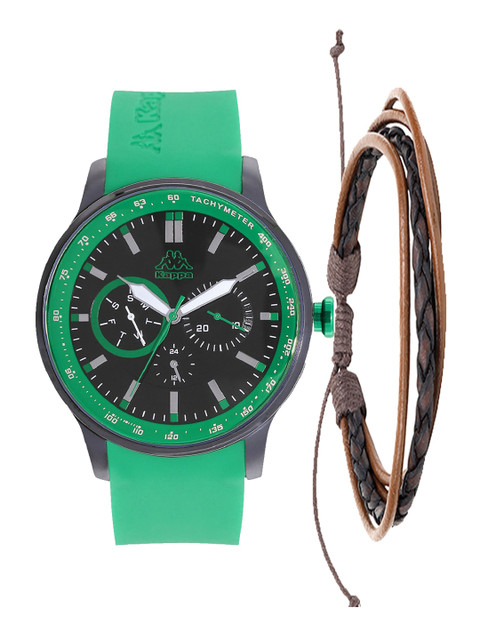 

Kappa Men Black & Green Watch Gift Set