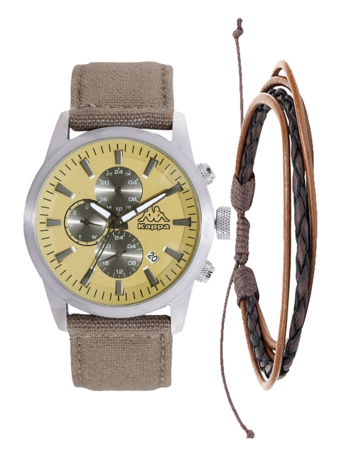 

Kappa Men Yellow & Brown Watch Gift Set KPWGift Set-4