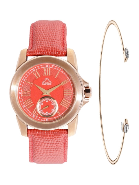 

Kappa Women Red & Rosegold-Toned Watch Gift Set KPWGift Set-149