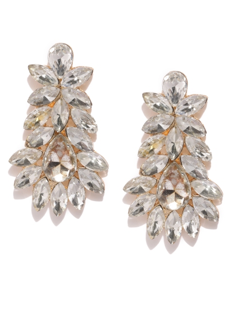 

DressBerry Gold-Toned Stone-Studded Drop Earrings