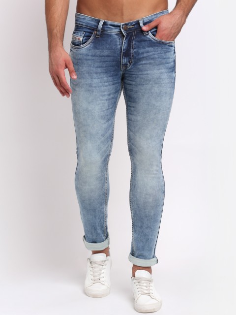 

La Mode Men Blue Skinny Fit Heavy Fade Stretchable Jeans