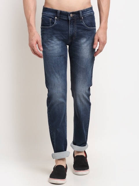 

La Mode Men Blue Slim Fit Low Distress Light Fade Stretchable Jeans