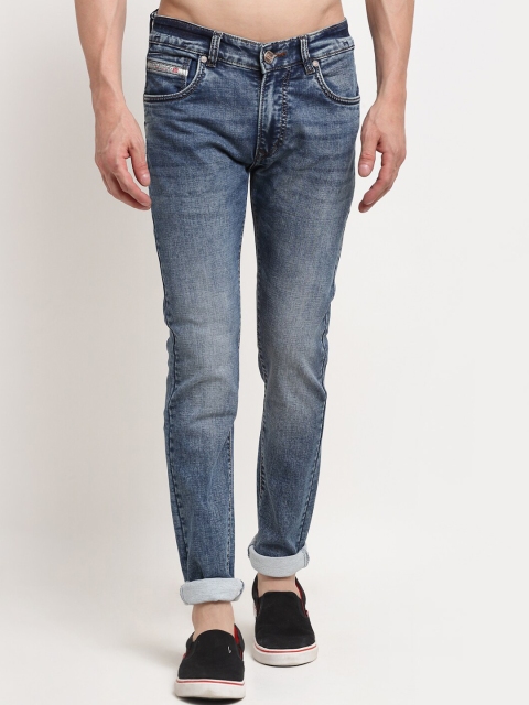 

La Mode Men Blue Slim Fit Low Distress Heavy Fade Stretchable Jeans