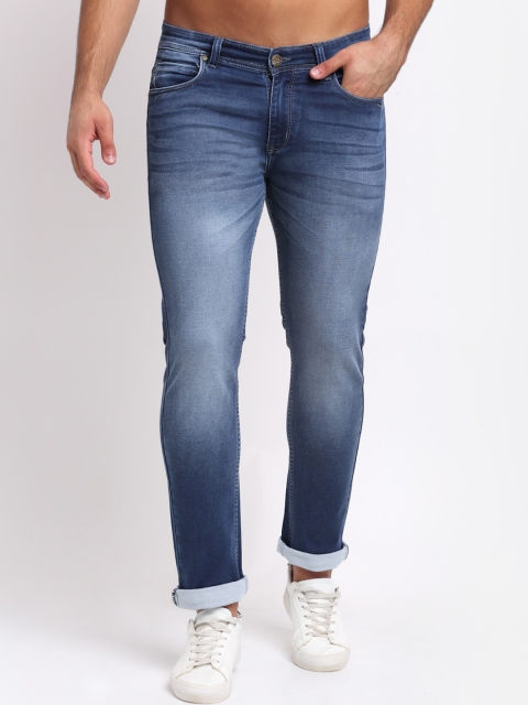 

La Mode Men Blue Skinny Fit Heavy Fade Stretchable Jeans