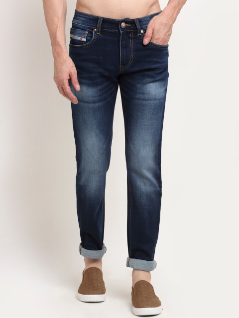 

La Mode Men Blue Slim Fit Heavy Fade Stretchable Jeans