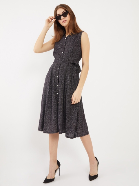 

Zink London Black Shirt Midi Dress