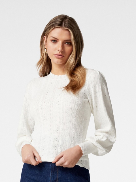 

Forever New White Pointelle Knit Top