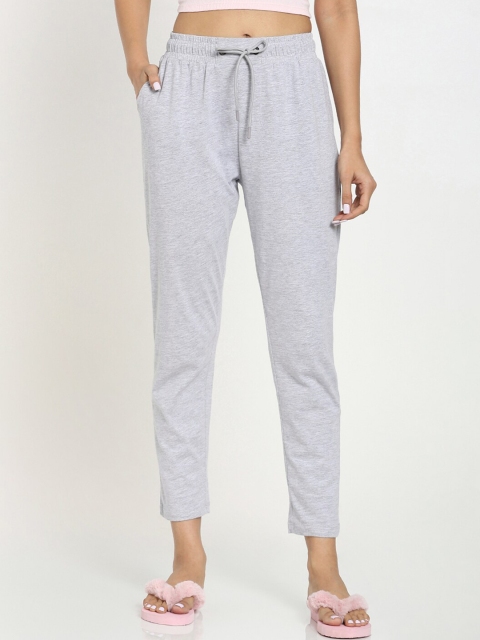 

Bewakoof Women Grey Solid Cotton Lounge Pants
