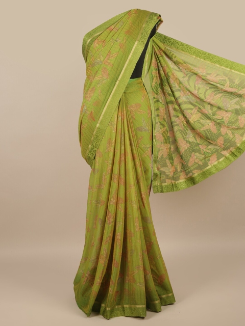

Pothys Green & Pink Floral Saree