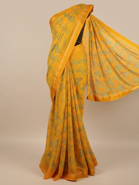 

Pothys Mustard & Green Floral Saree