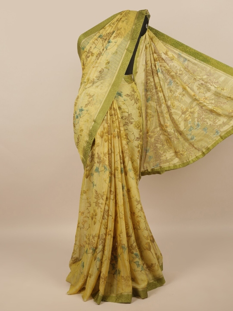 

Pothys Green & Brown Floral Saree