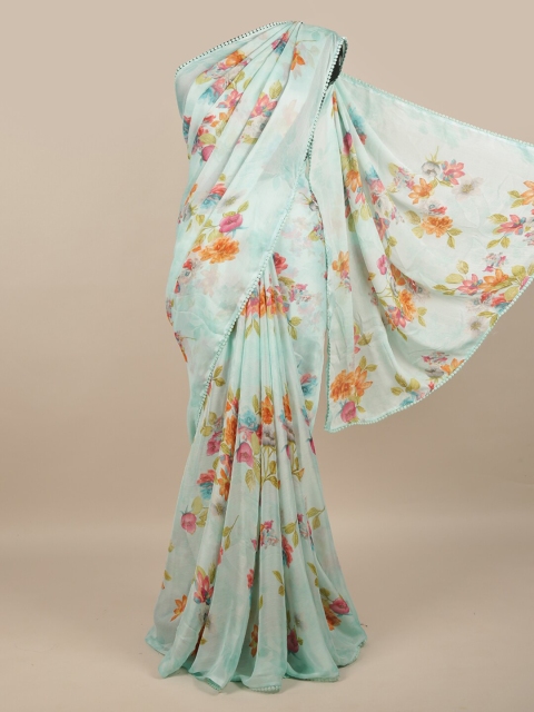 

Pothys Green & Orange Floral Saree
