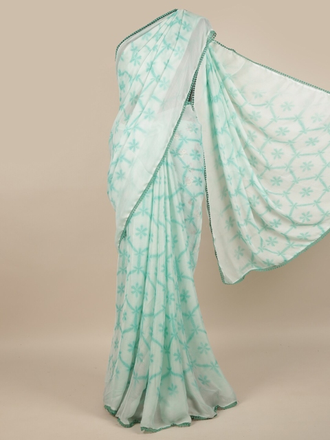 

Pothys Green & White Floral Saree