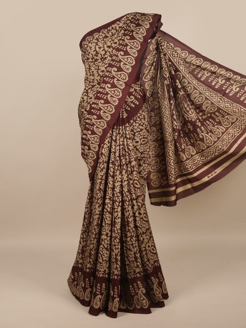 

Pothys Maroon & Beige Batik Saree
